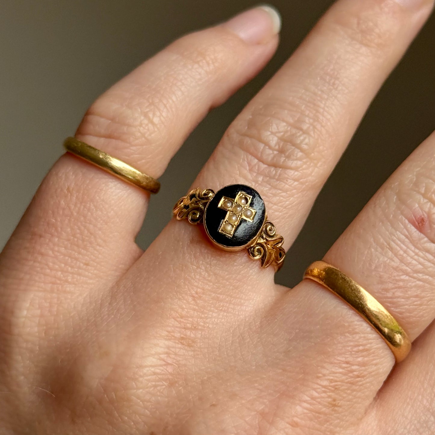 Antique Victorian Locket Mourning Ring