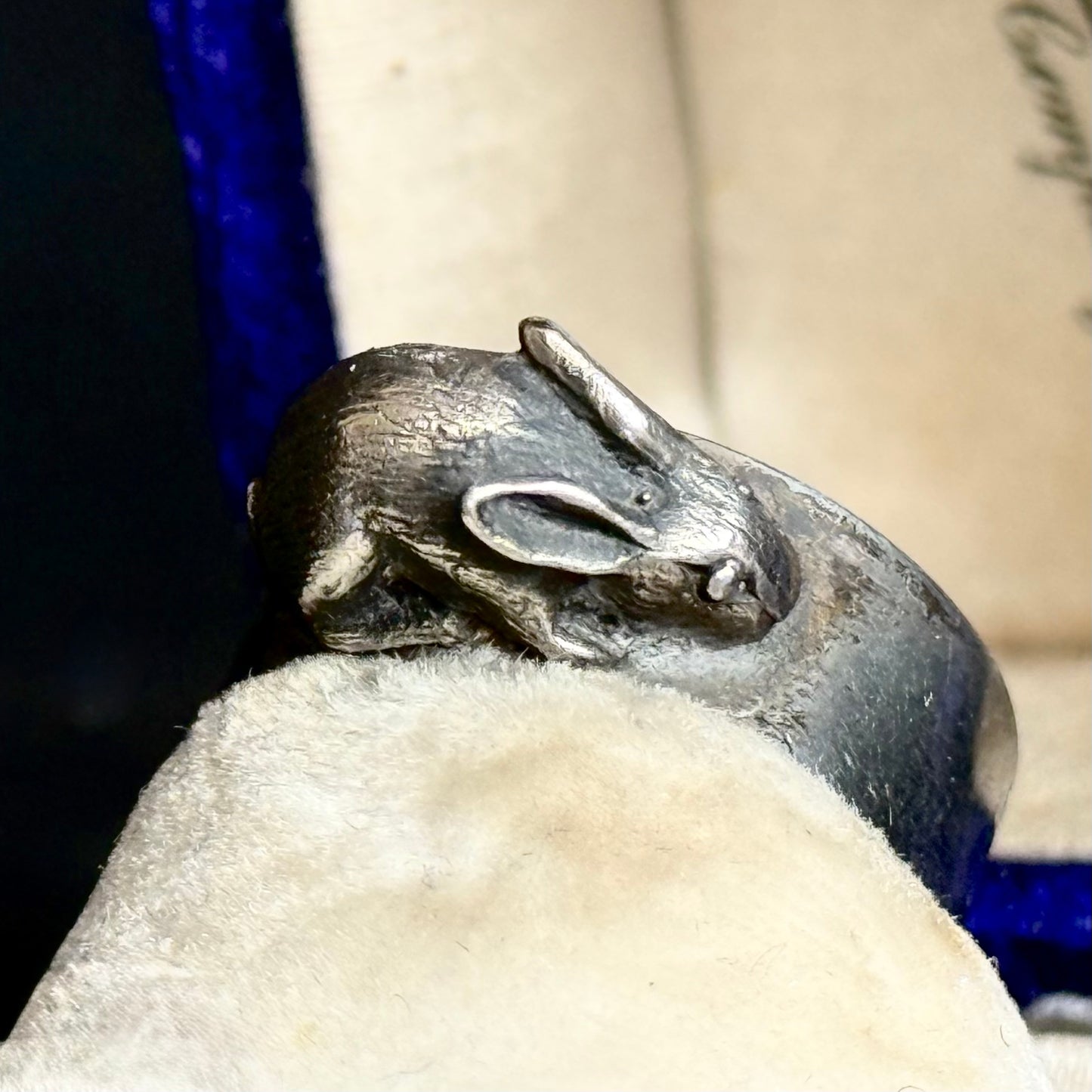 Vintage Chunky Bunny Ring in Sterling Silver