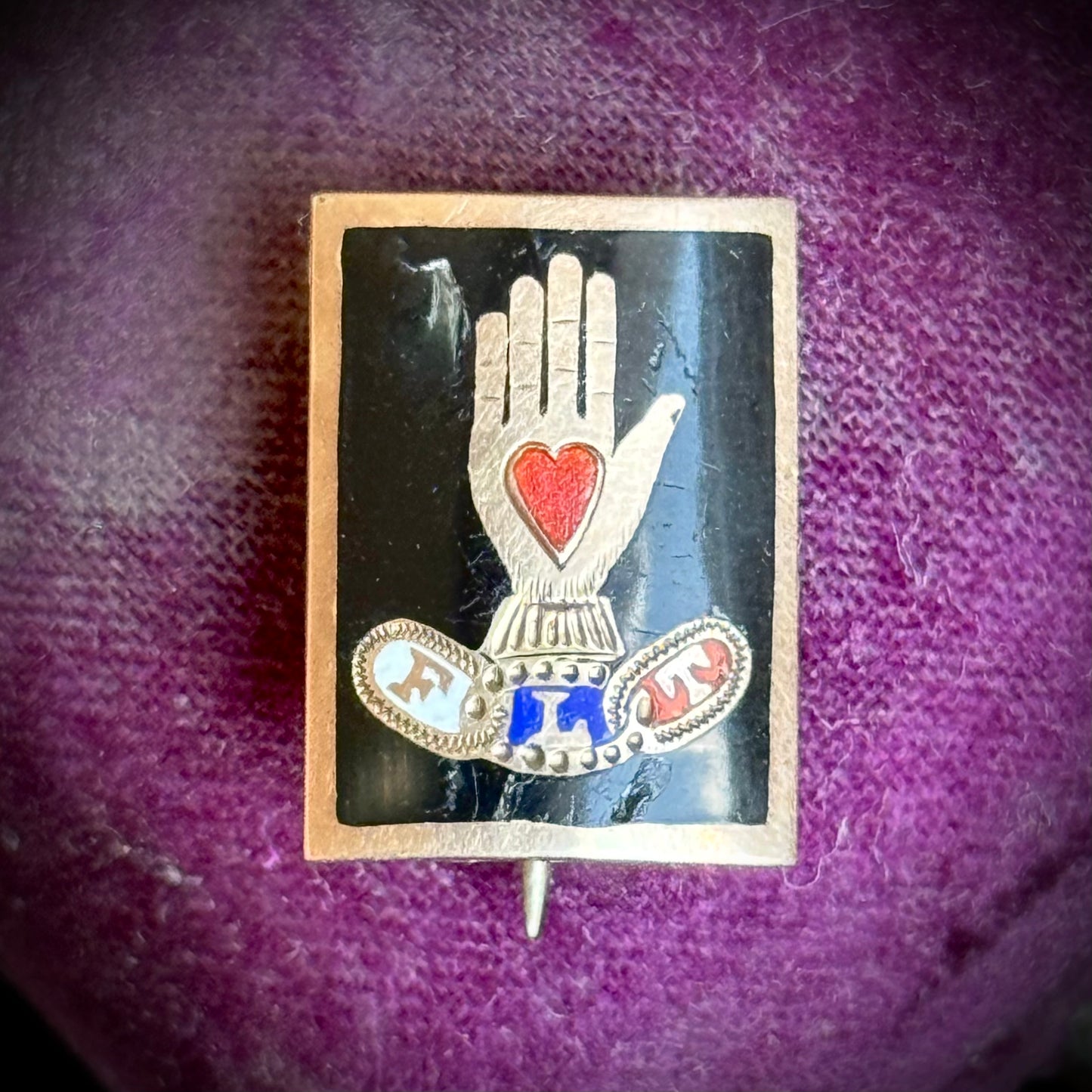 Late Georgian Enamel Odd Fellows Brooch; Circa 1840