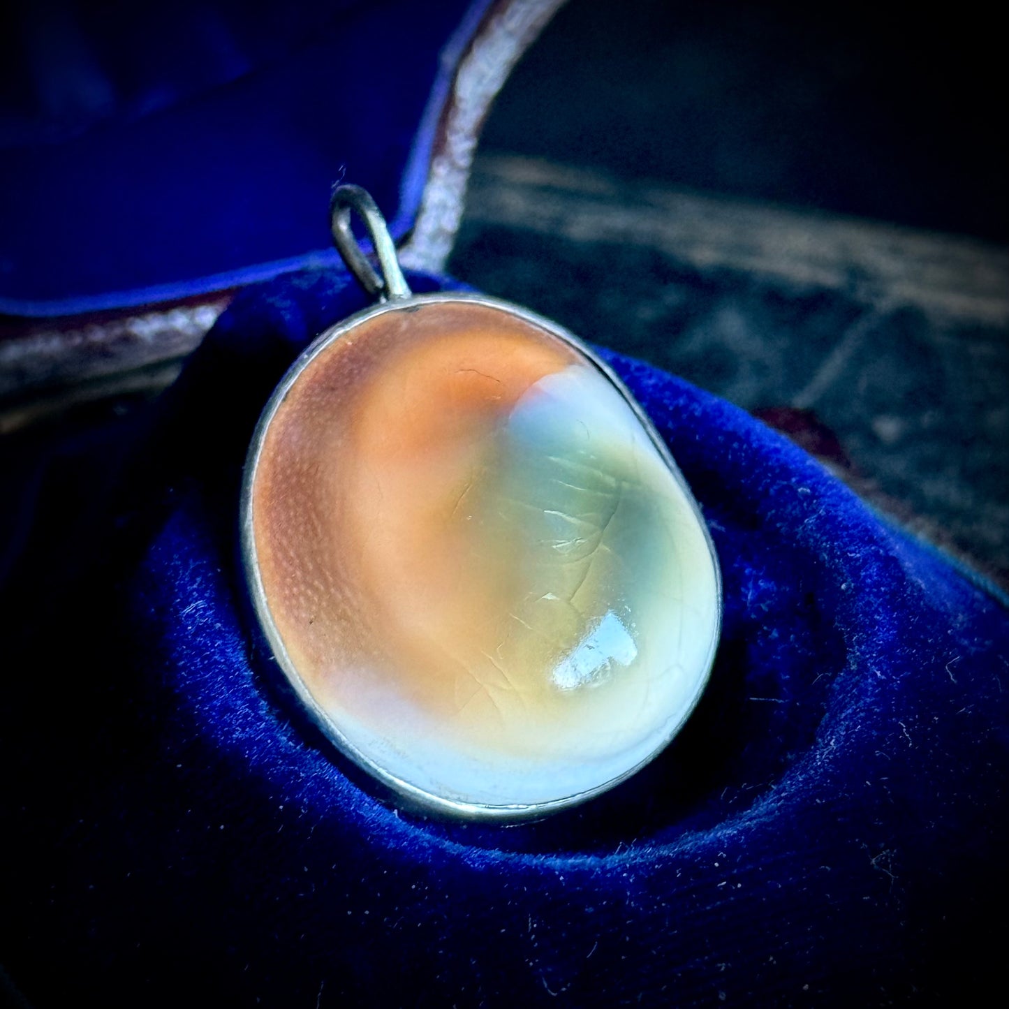 Victorian Operculum Pendant in Silver; Circa 1890