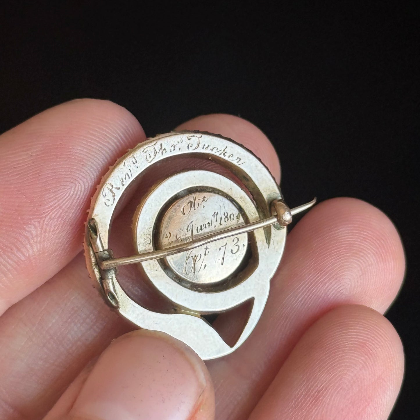 Georgian Serpent Mourning Brooch; Circa 1809