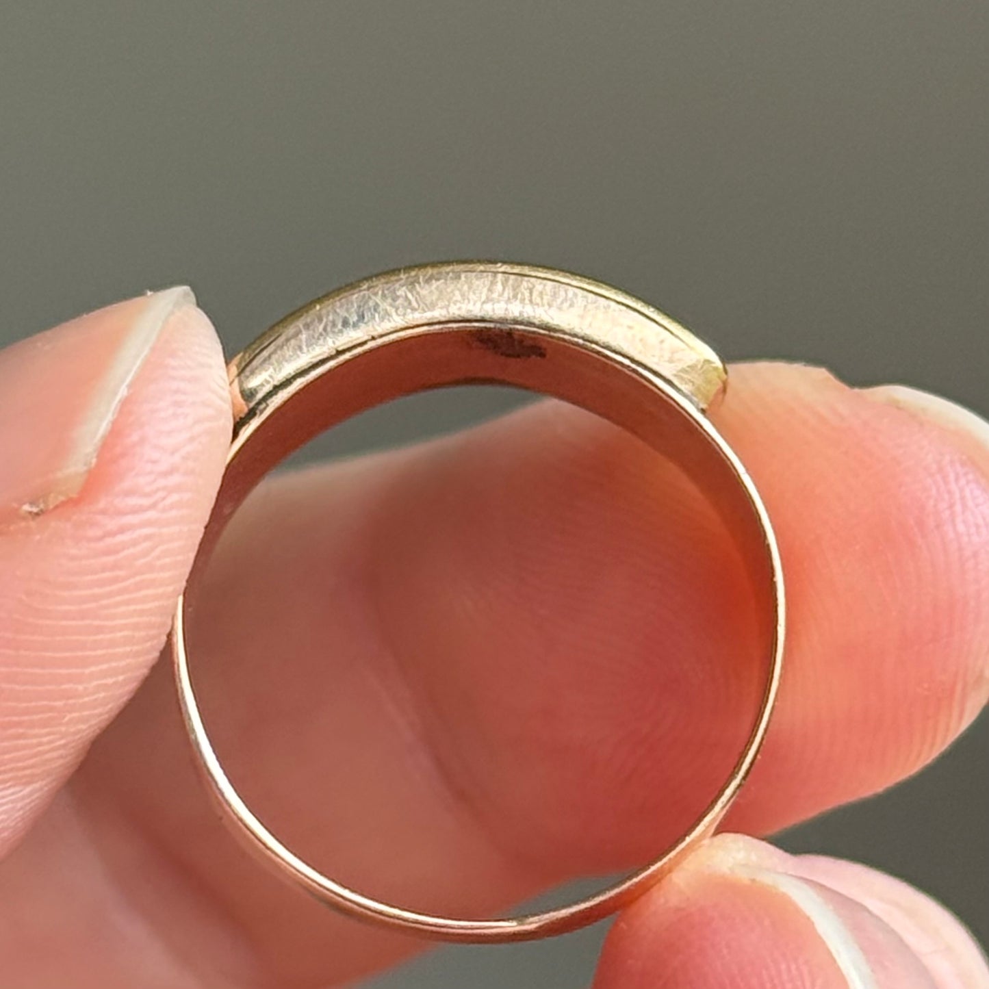 Antique Victorian 'In Memory of a Friend' Mourning Ring in 9 Carat Gold; Circa 1860