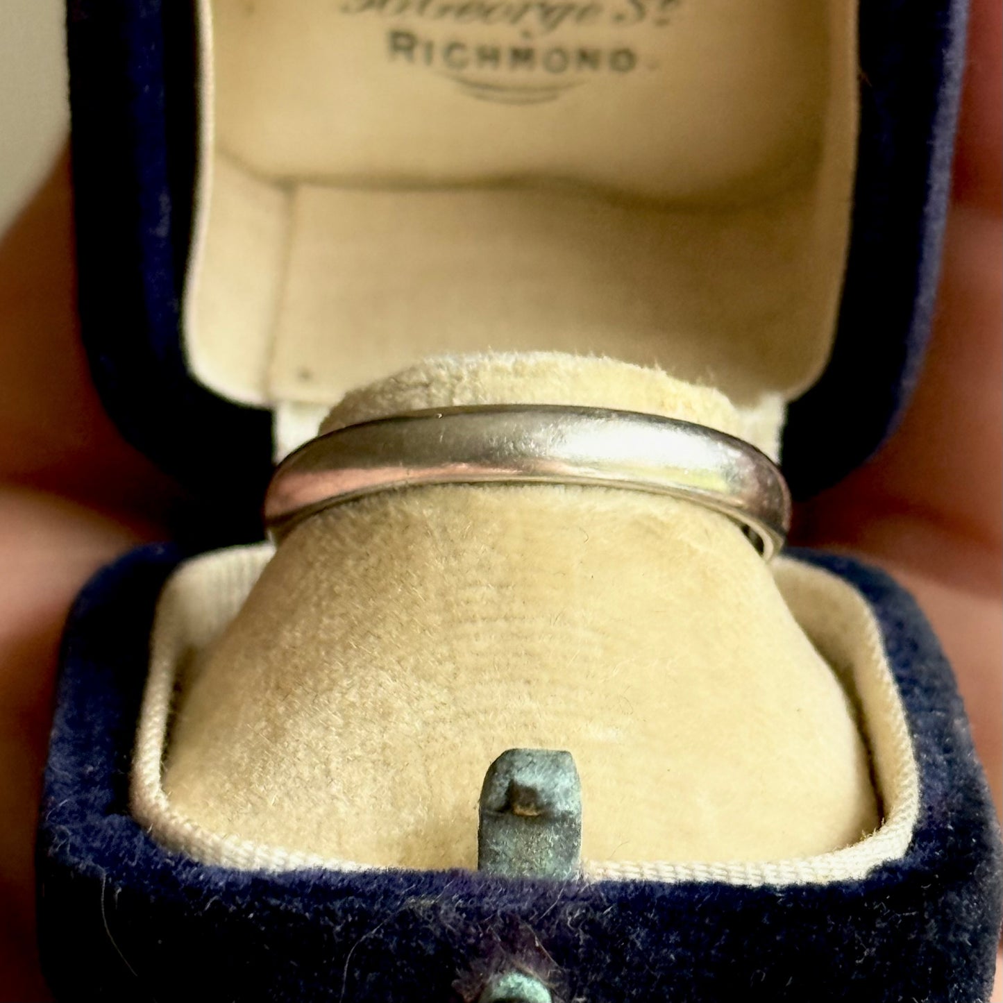 Antique Platinum 3mm Plain Band; Circa 1920