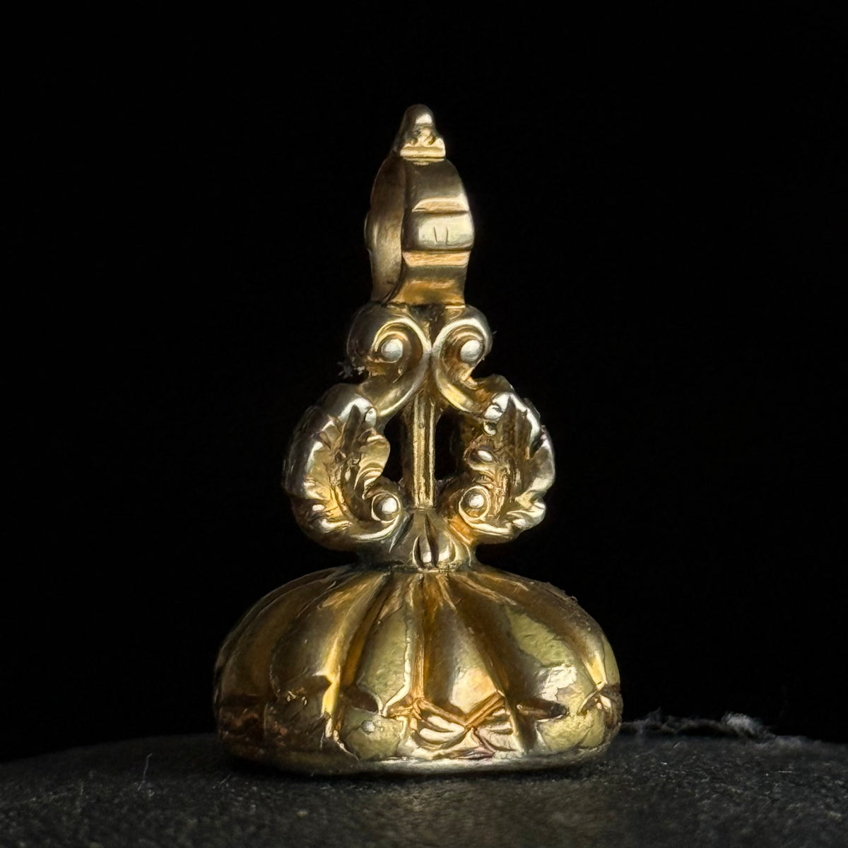 Antique Victorian Citrine Intaglio Fob Pendant; Circa 1860