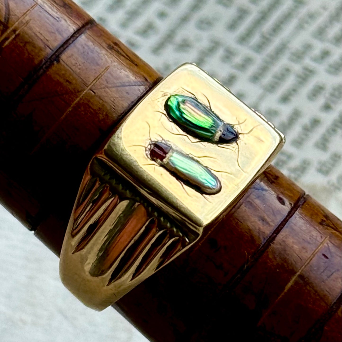 Shibayama Insect Inlay Ring