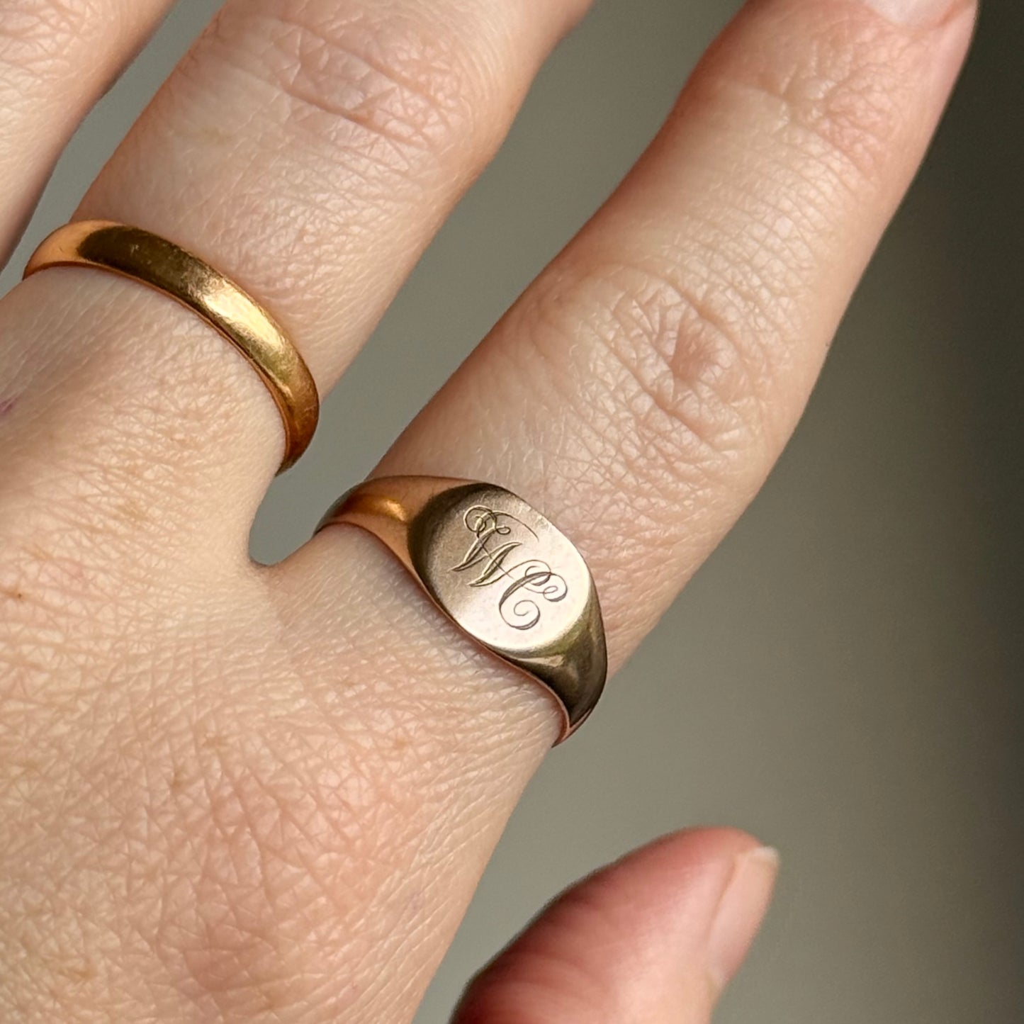 Antique Signet Ring in 9 Carat Rose Gold; Circa 1909