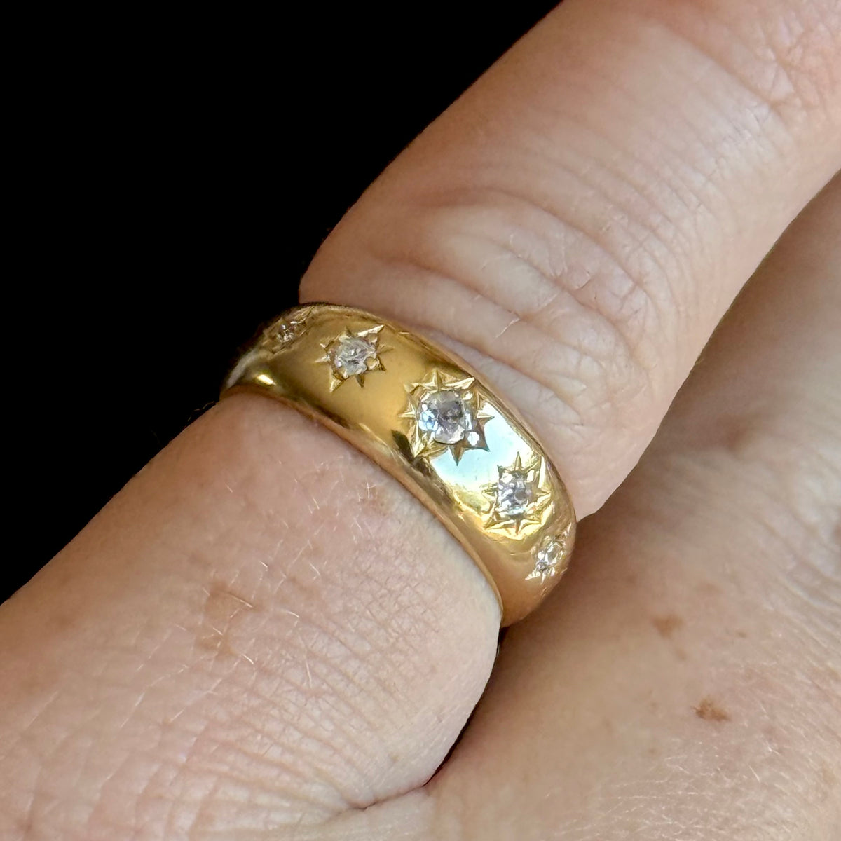 Antique Celestial Diamond Ring in 18 Carat Gold; Circa 1901