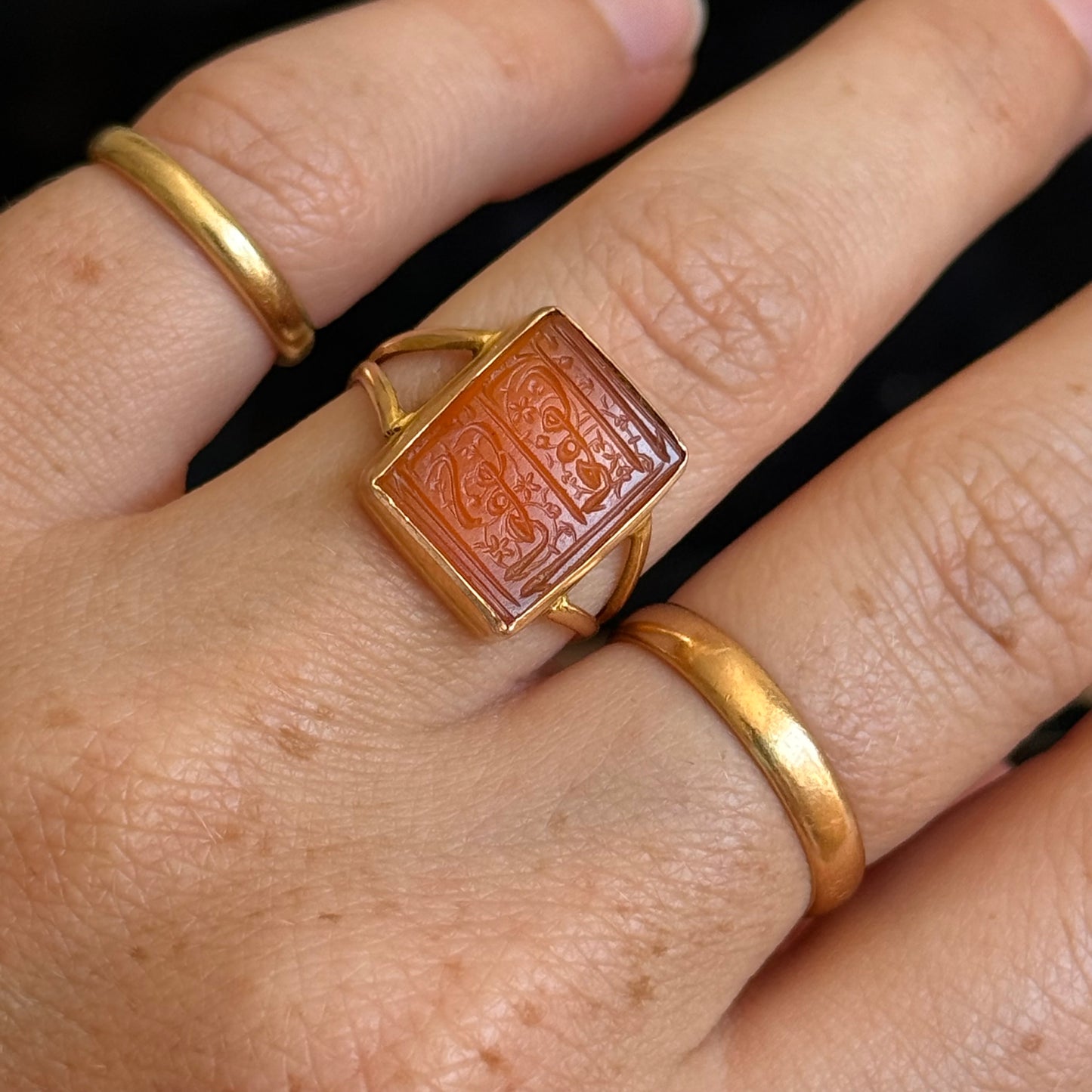 Antique Victorian Carnelian Arabic Intaglio; Circa 1880