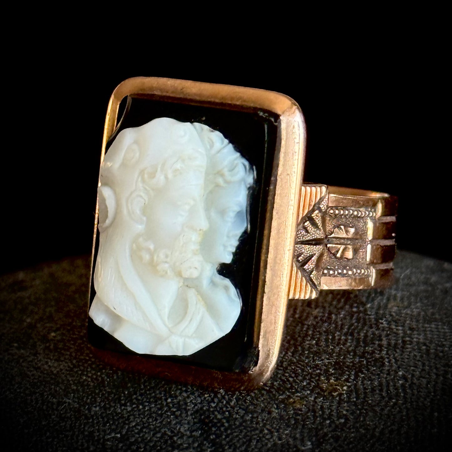 Antique Hercules and Omphale Ring; Circa 1895