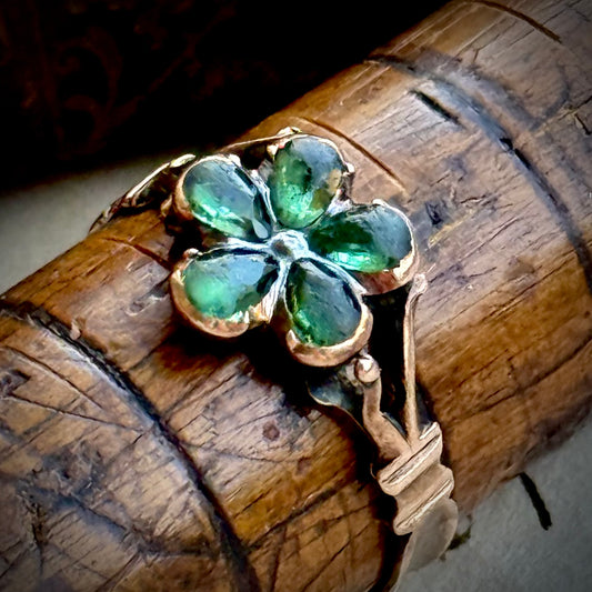 Antique Victorian Paste Pansy Ring