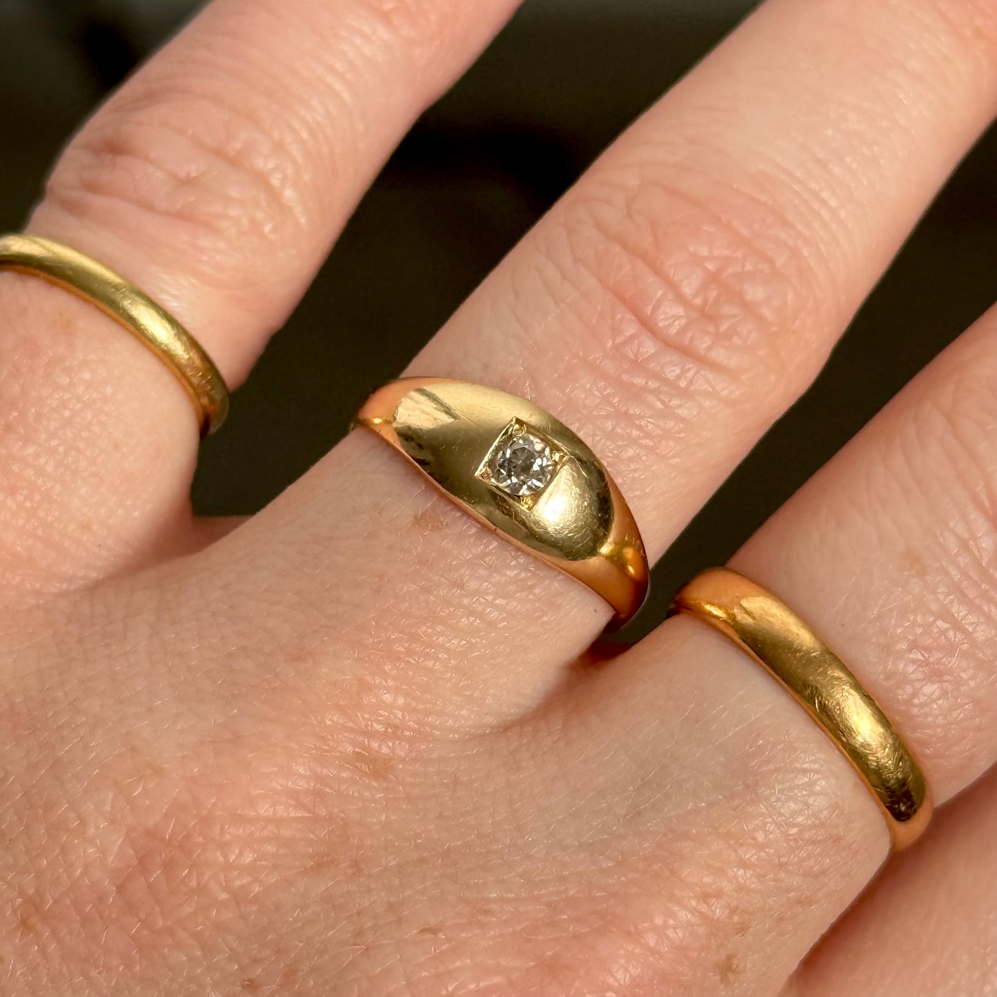 Antique Victorian Old Cut Diamond Ring in 18 Carat Gold