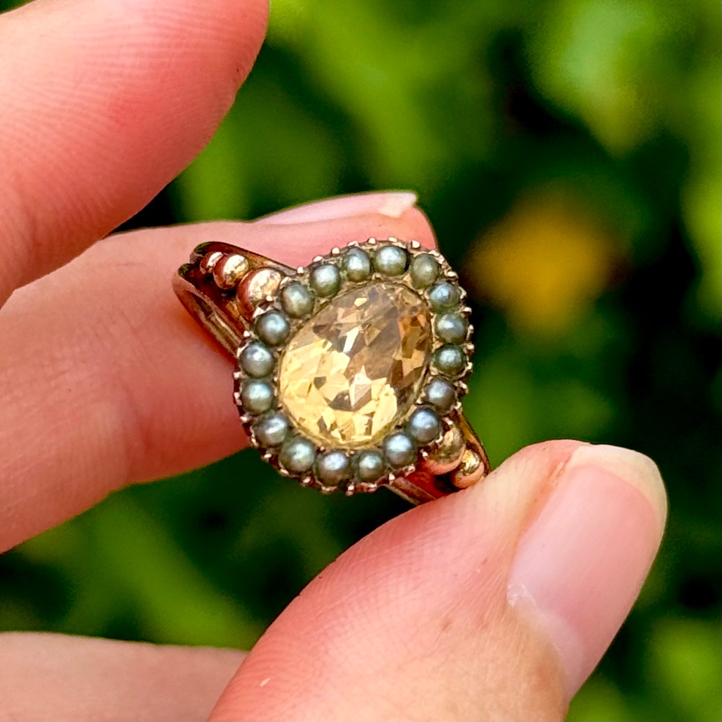 Antique Georgian Foil Back Paste Halo Ring