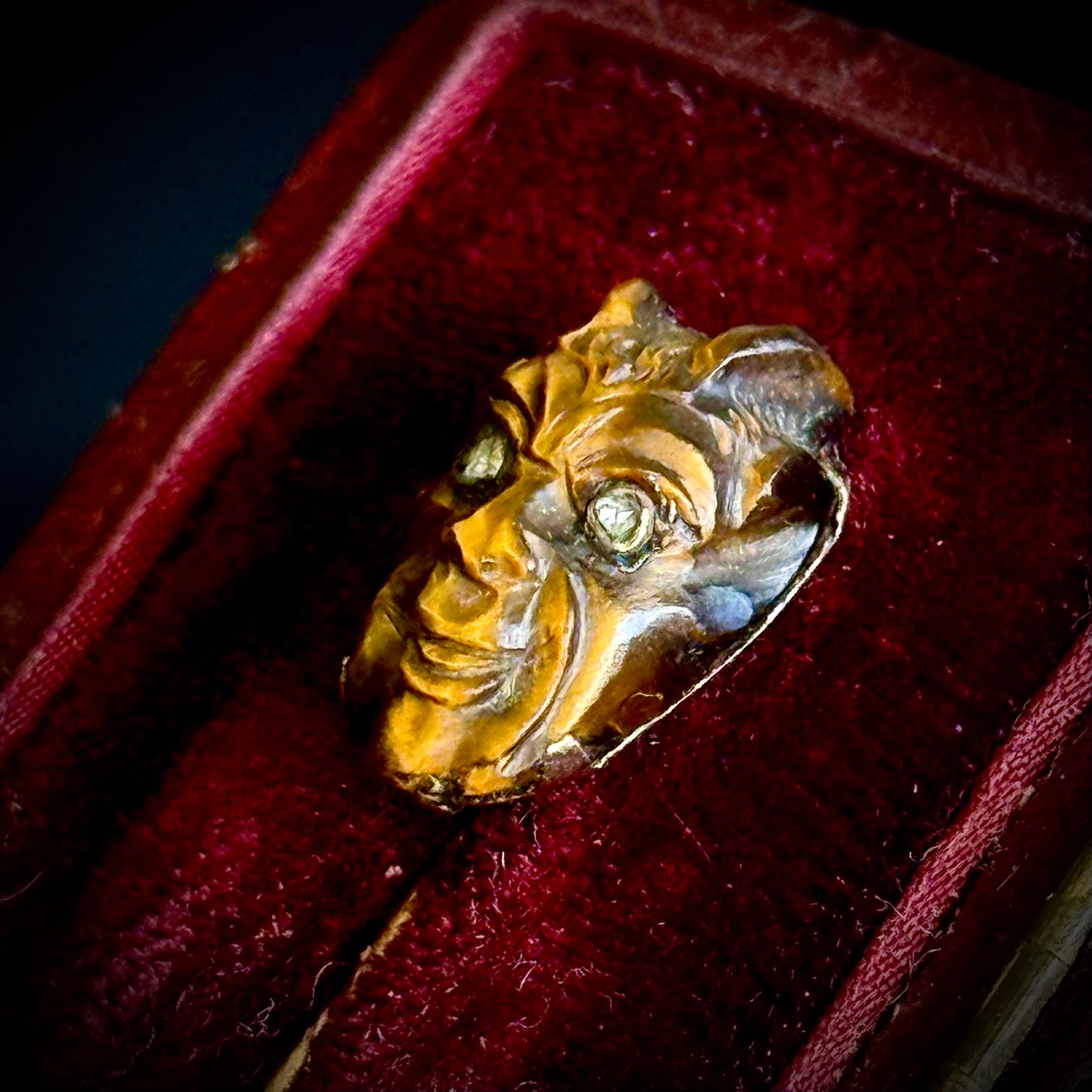Antique Diamond Devil's Head Stick Pin