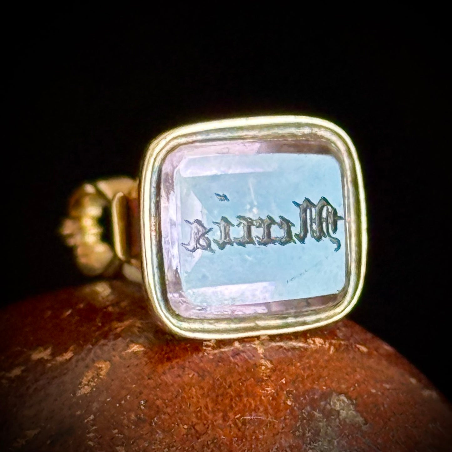 Antique Amethyst Intaglio Fob Pendant