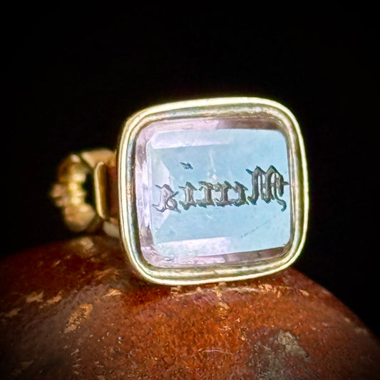 Antique Amethyst Intaglio Fob Pendant