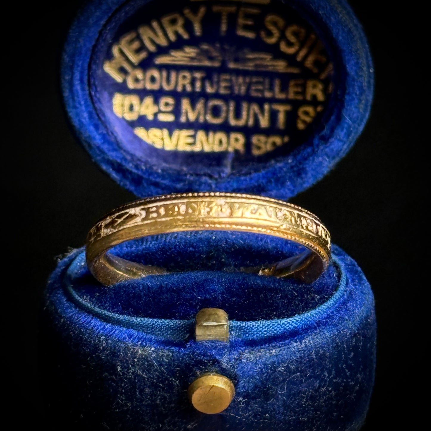 Antique Georgian White Enamel Mourning Ring; Circa 1771