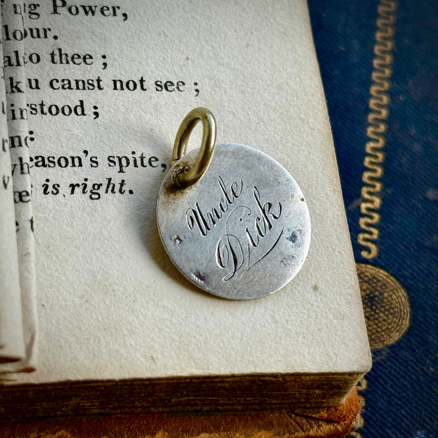 Victorian Love Token 'Uncle Dick' Coin Pendant; Circa 1860