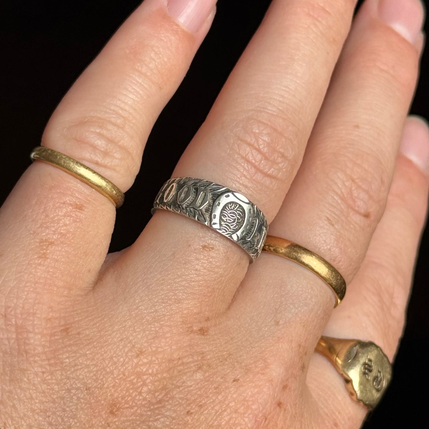 Antique Victorian Goodluck Ring; Circa 1899