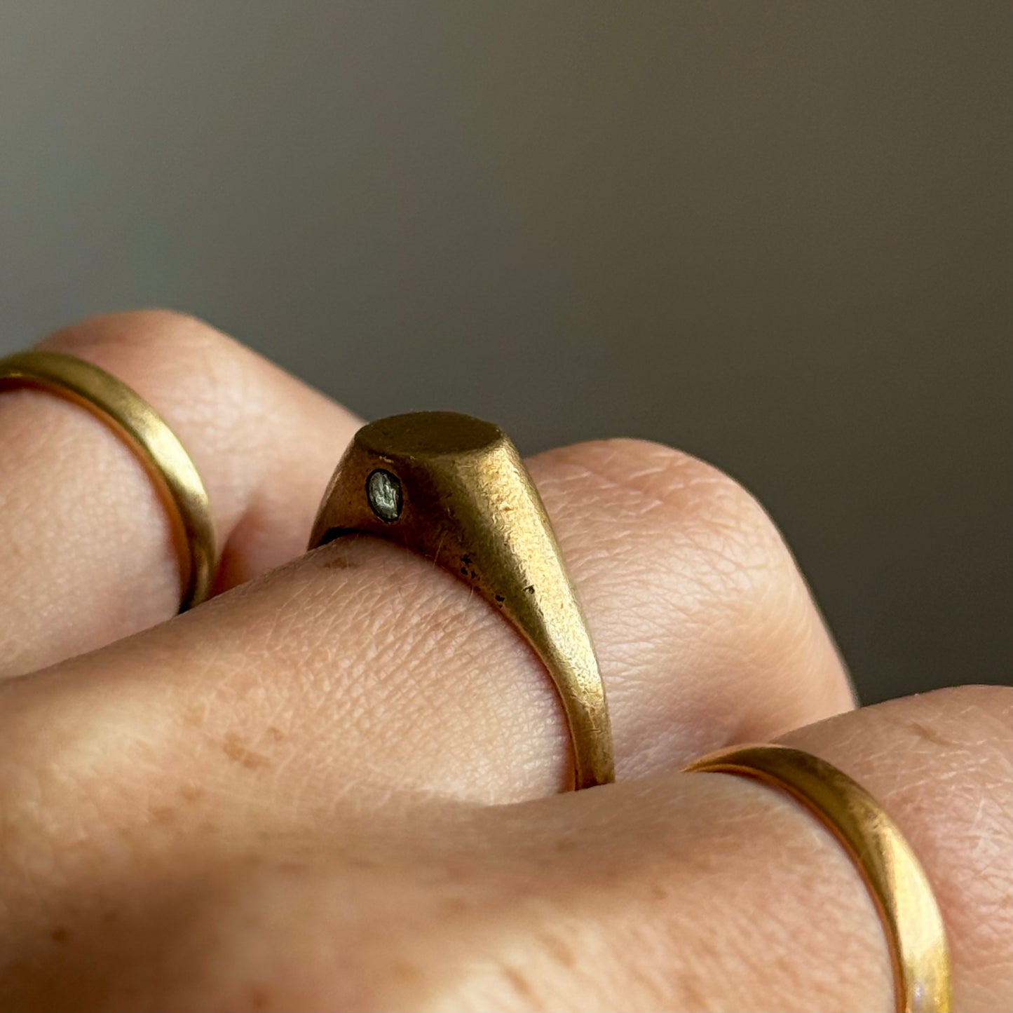 Antique Stanhope Nude Lady Signet Ring