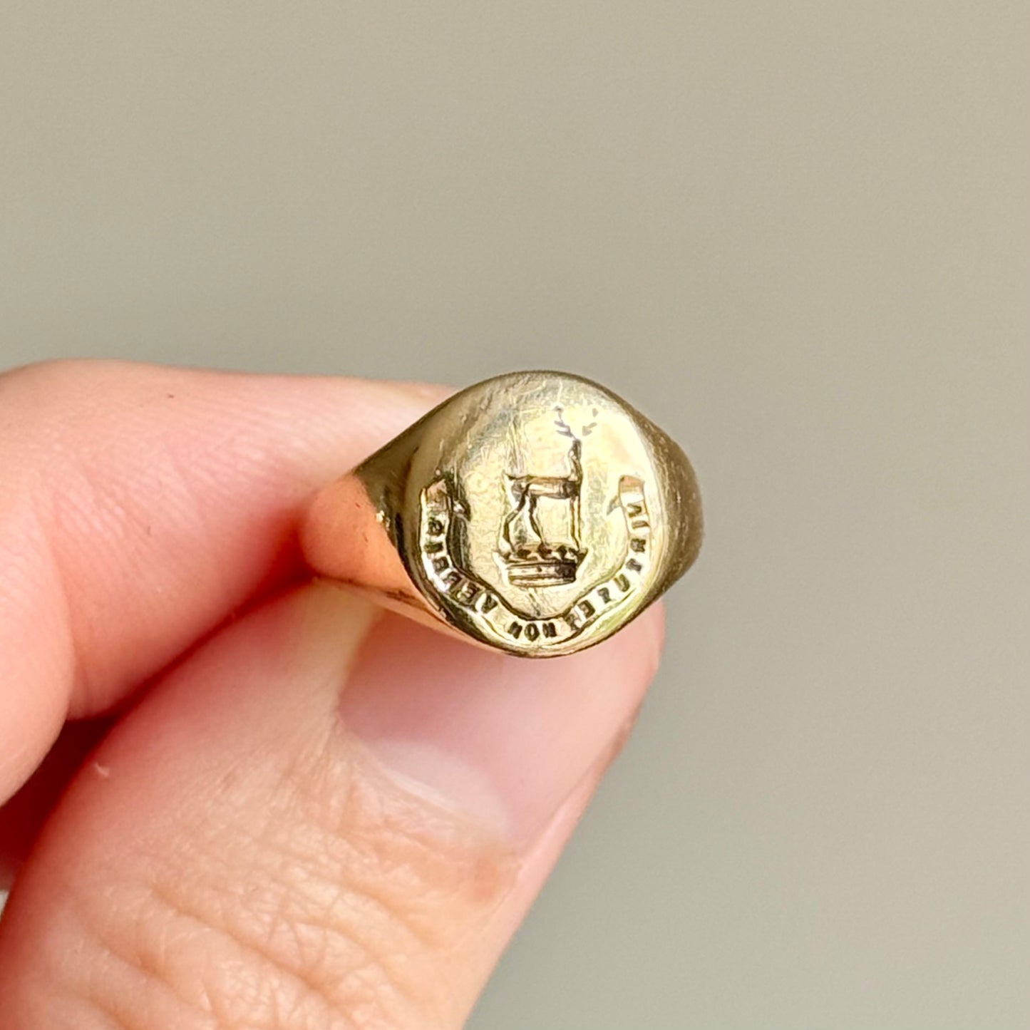 Vintage Signet Ring in 9 Carat Gold; Circa 1975