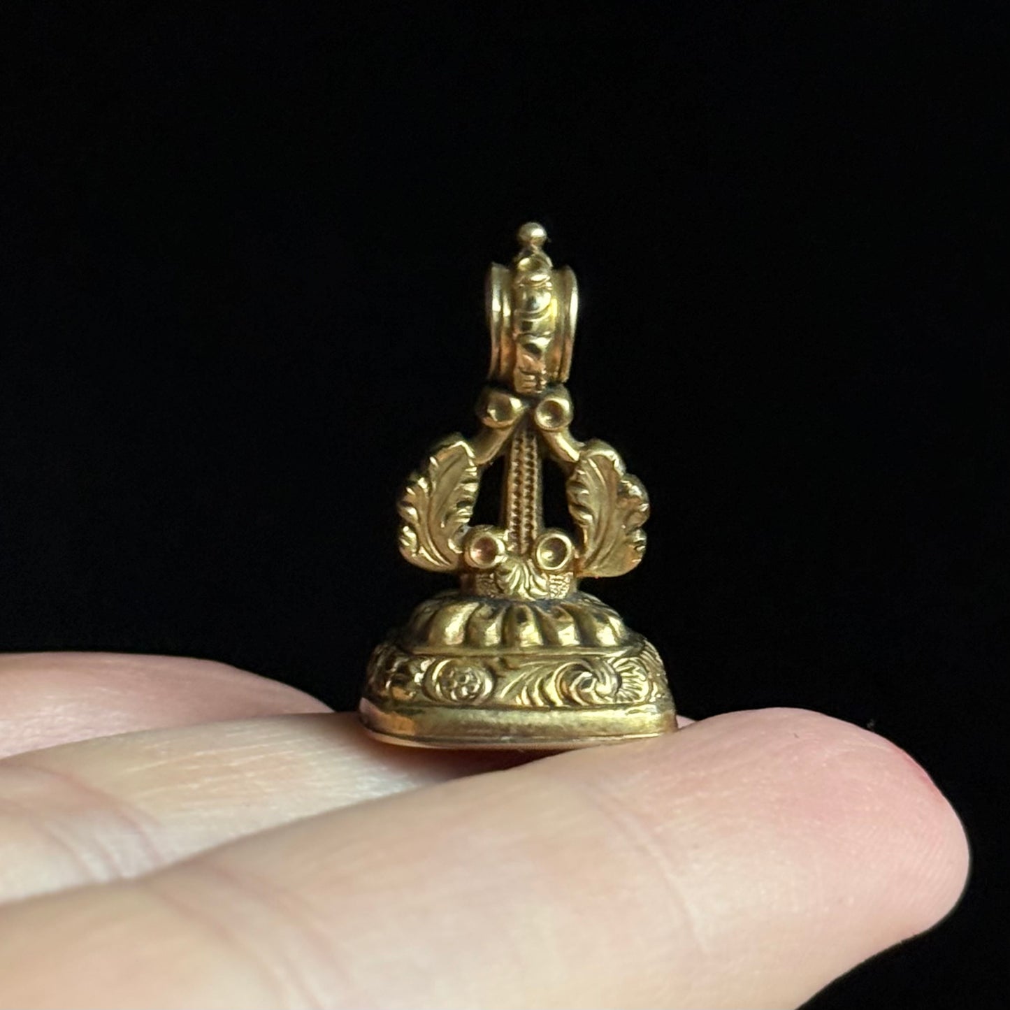 Victorian 'Love' & Rose Intaglio Fob Pendant; Circa 1860