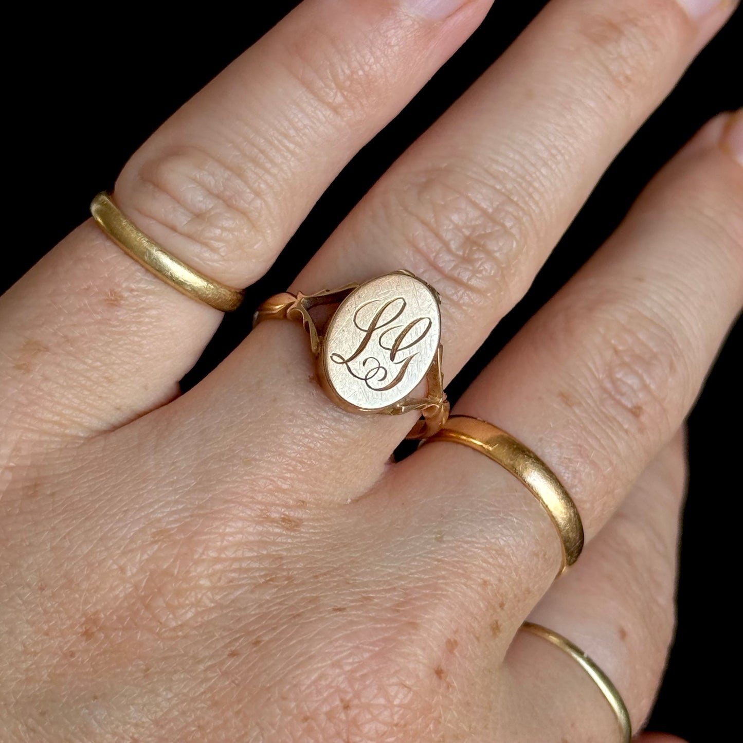 Antique Monogram Locket Ring; Circa 1890