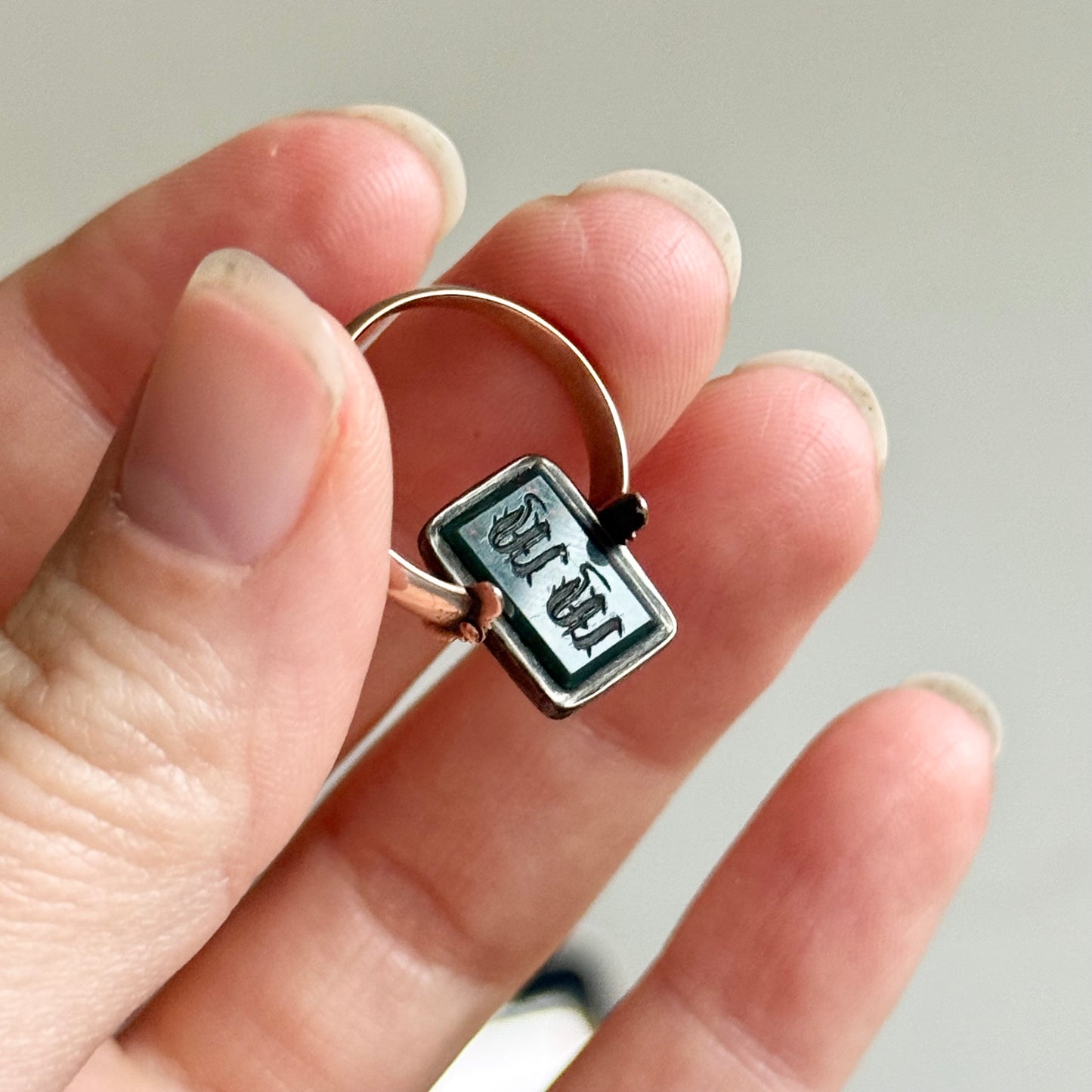 Rare Georgian Bloodstone Swivel Intaglio Ring; Heron-Maxwell Provenance