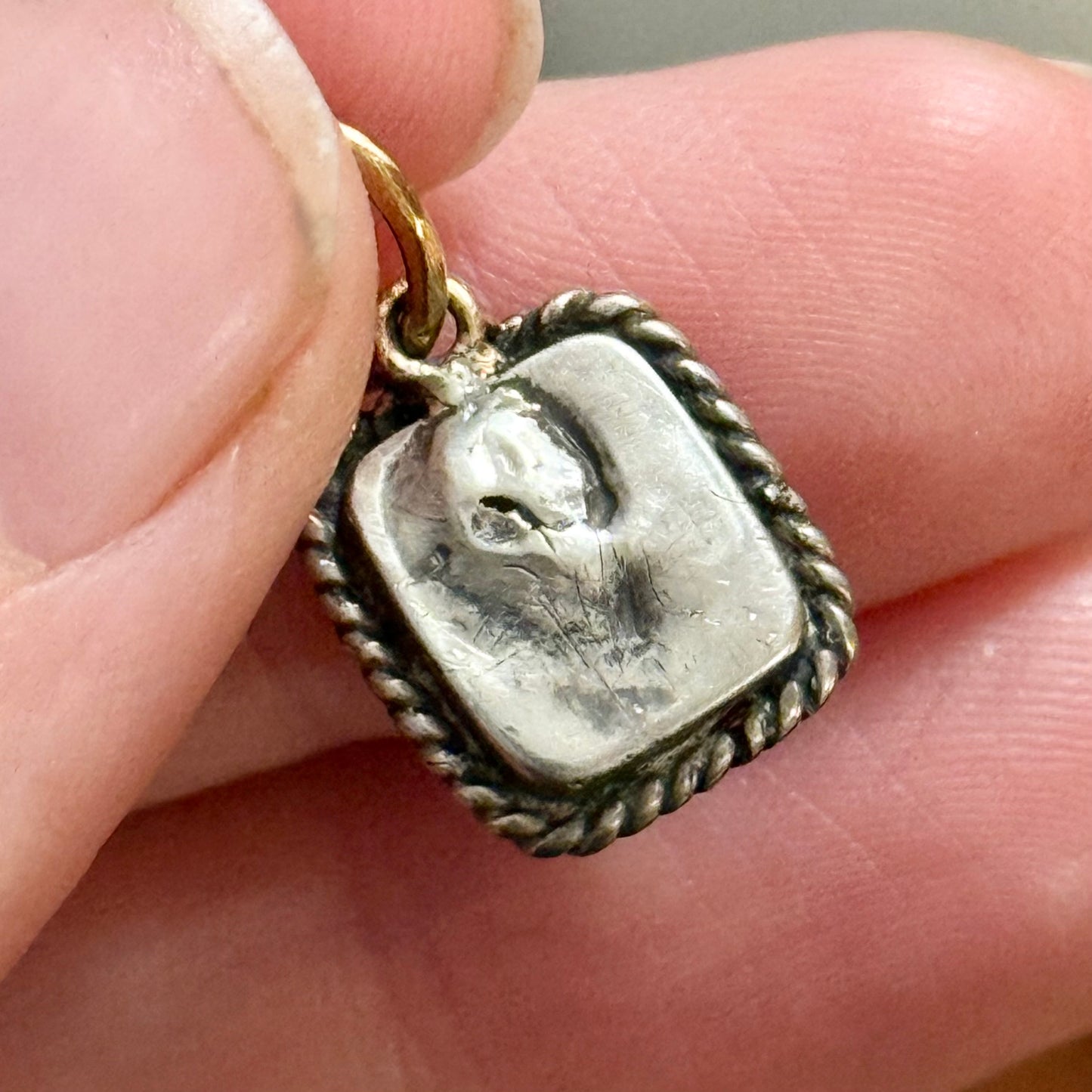 Antique Victorian Amethyst 'Paix' Intaglio Pendant