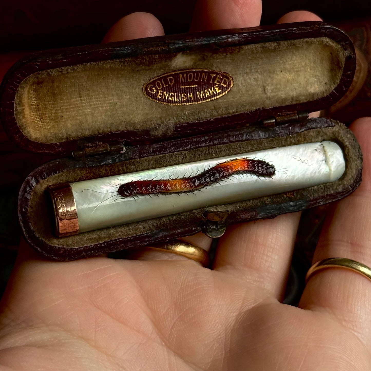 Antique Mother of Pearl Shibayama Cigarette Holder with Box