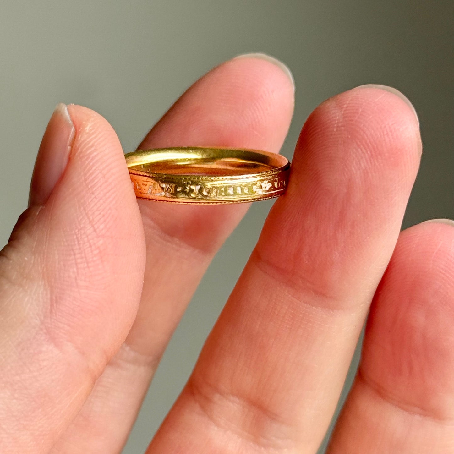 Antique Georgian White Enamel Mourning Ring; Circa 1771