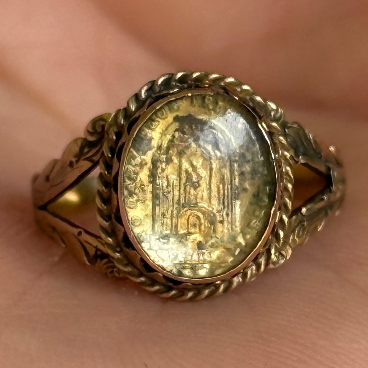 Victorian French Catholic Saints Medal Ring; Circa 1850