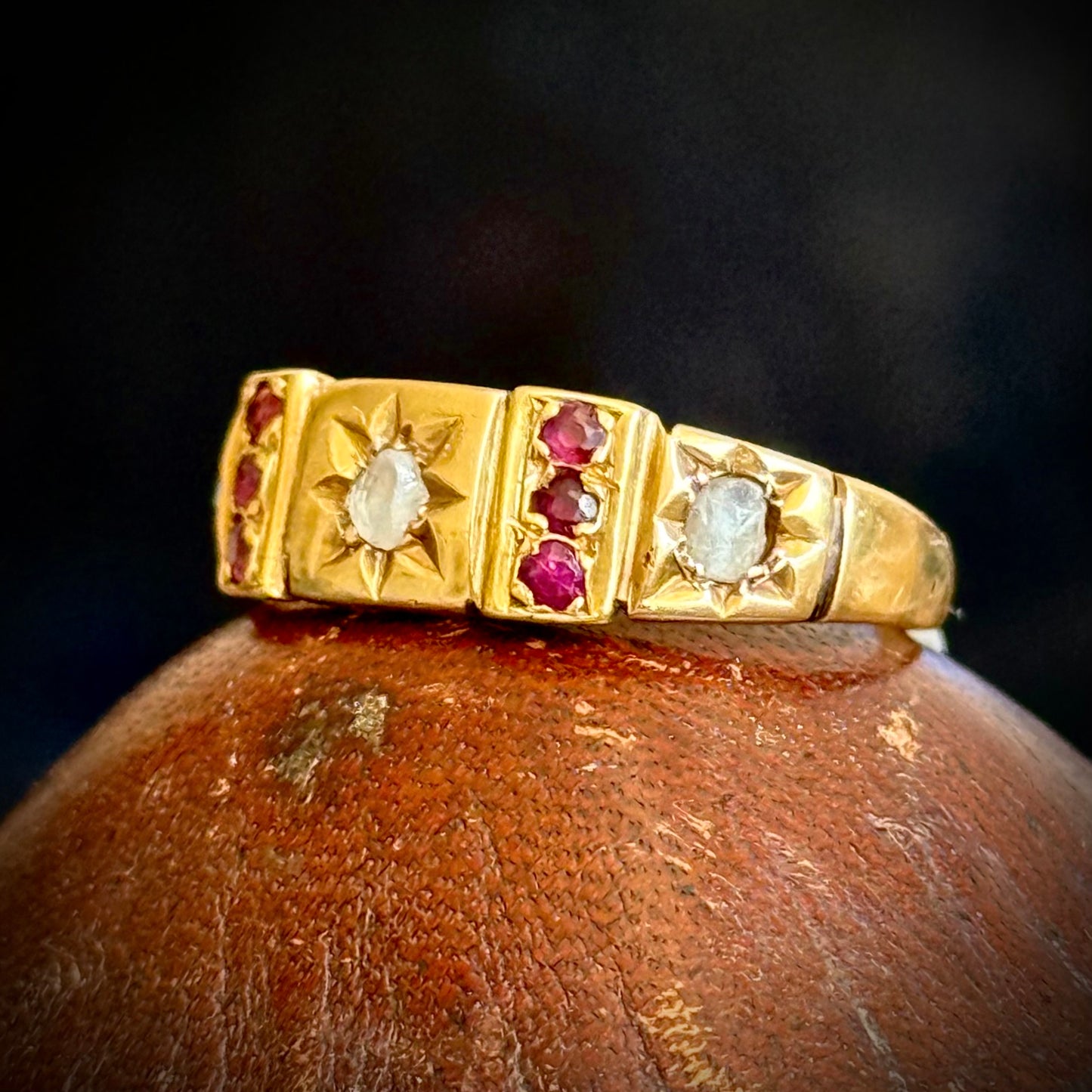 Antique Victorian Ruby & Diamond Ring; Circa 1890