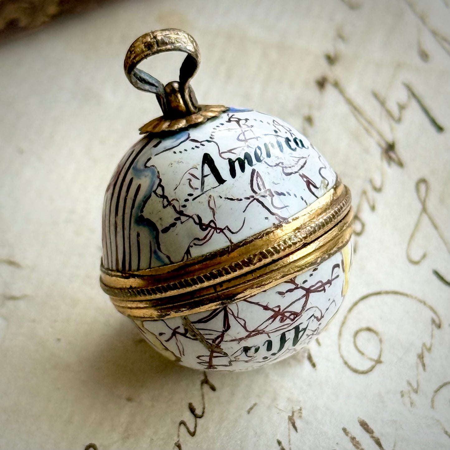 Antique Victorian Enamel Globe Locket
