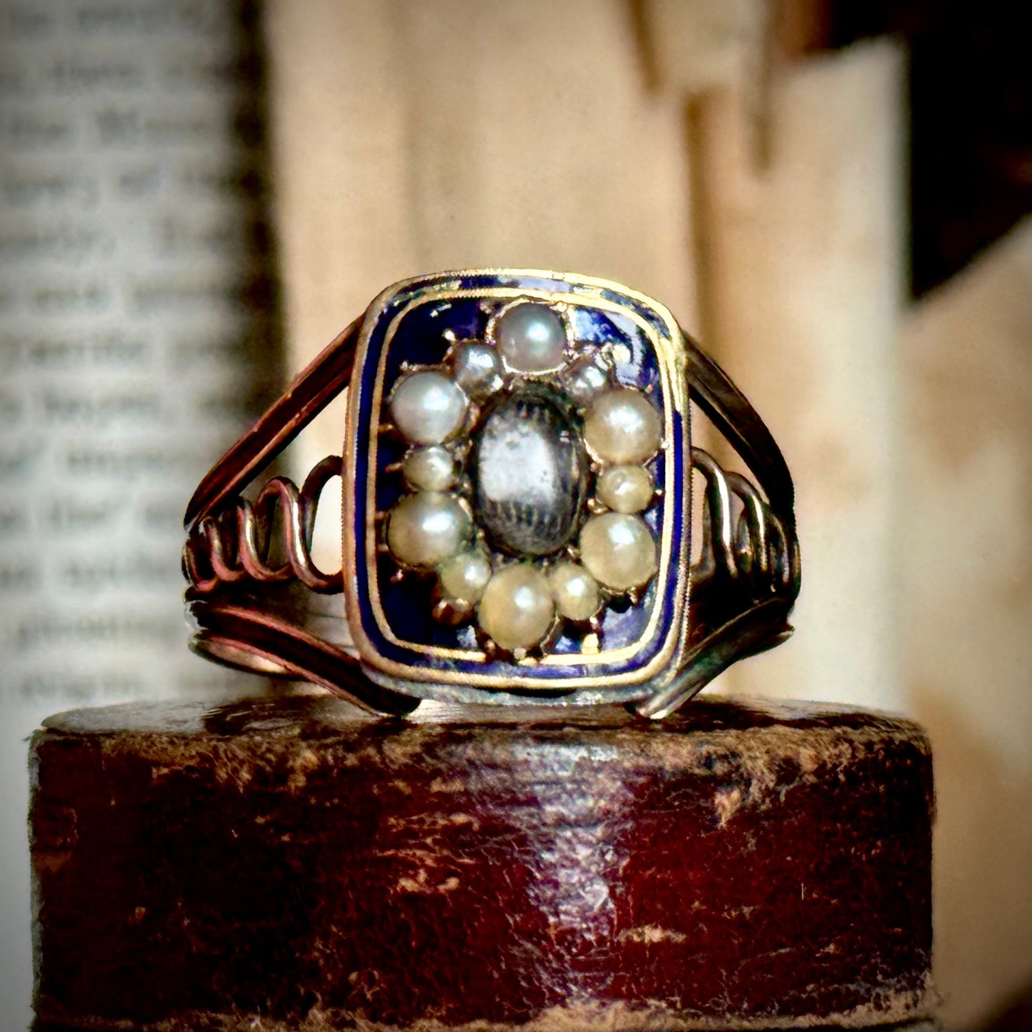 Antique Georgian Mourning Ring in 9 Carat Gold