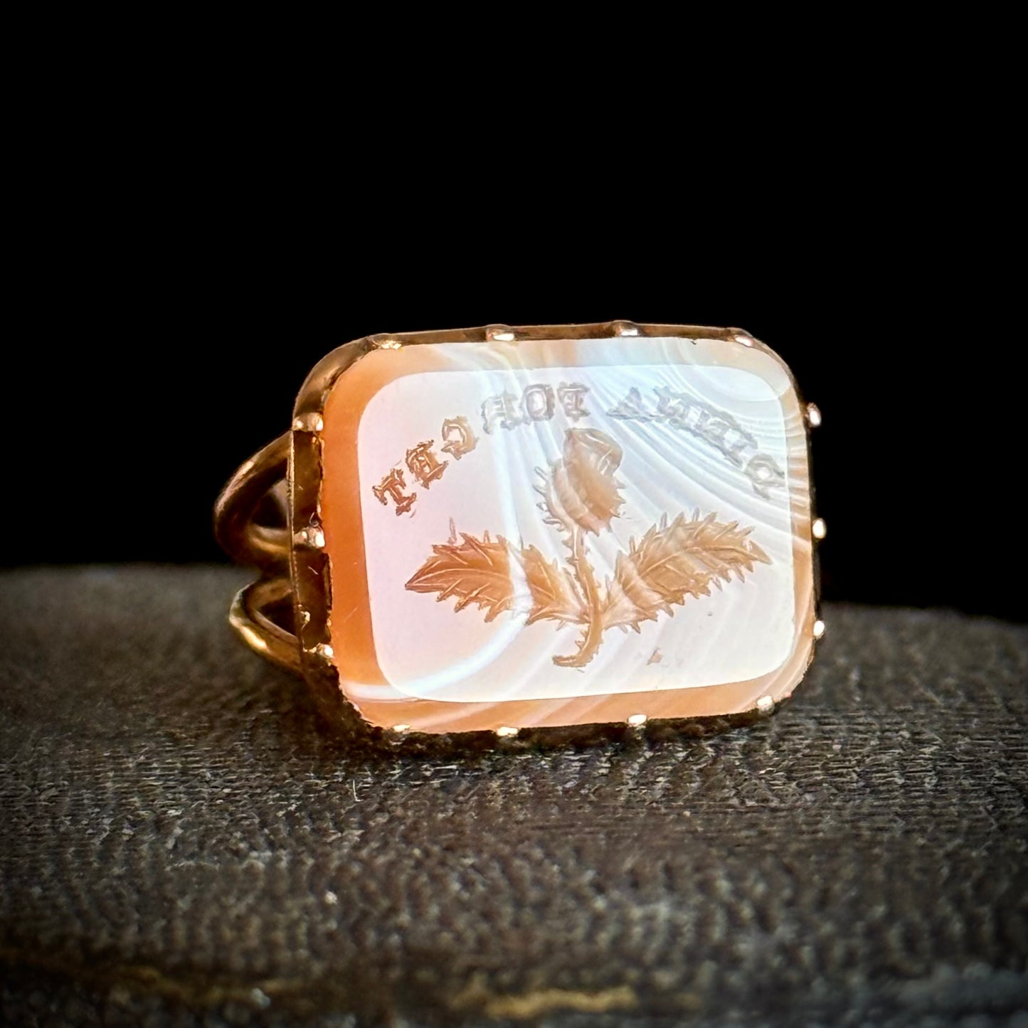 Georgian 'Dinna Forget' Intaglio Fob Pendant; Circa 1830