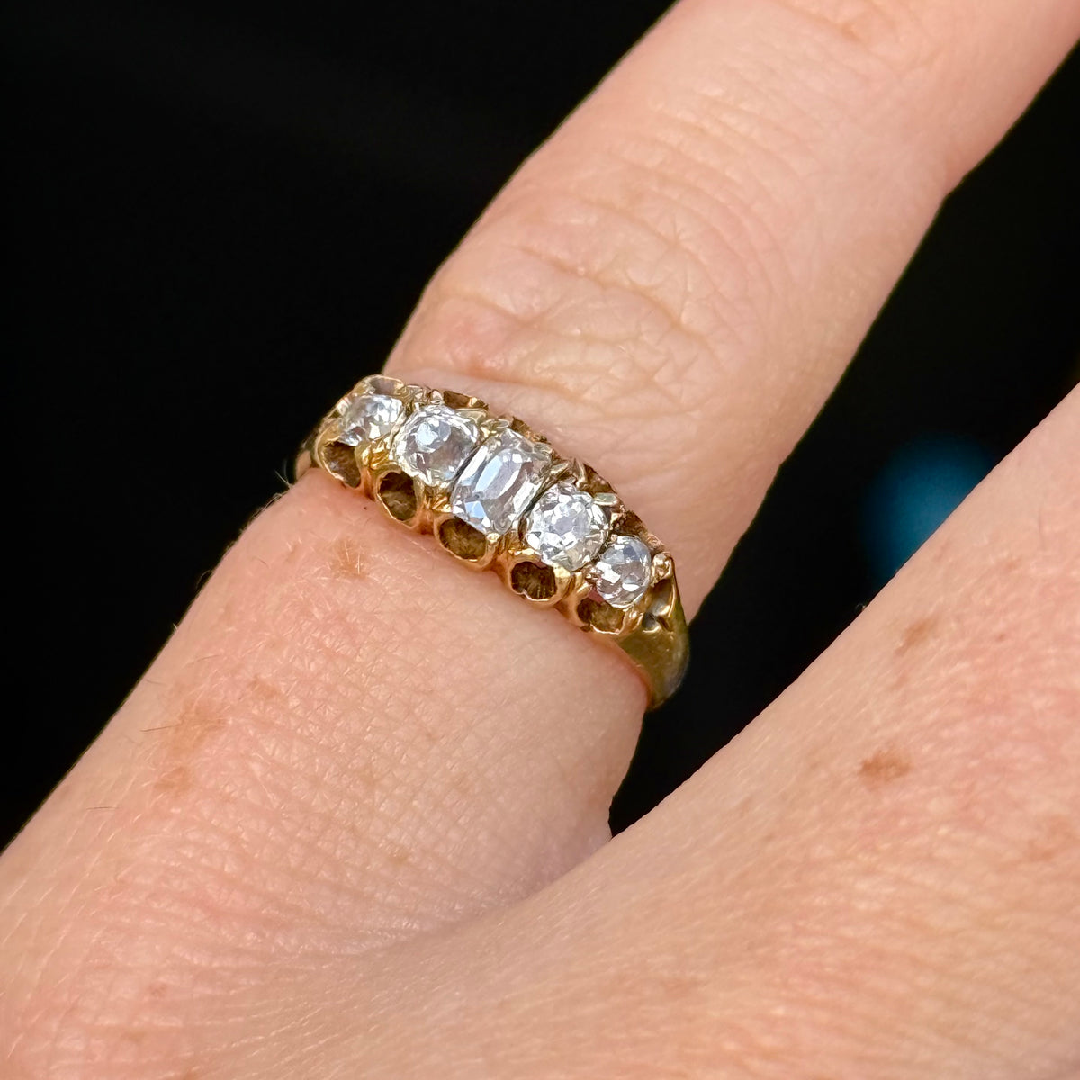 Antique Five Stone Diamond Ring in 18 Carat Gold; Circa 1880