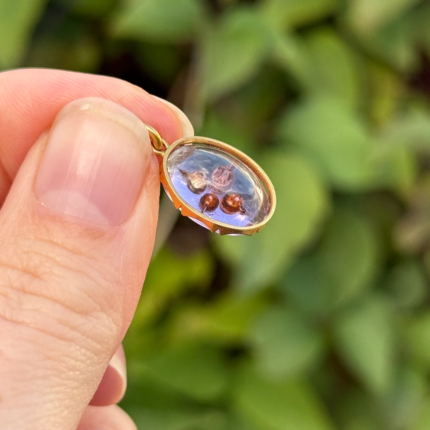 Victorian Amethyst Pendant with Floating Rose Cut Diamonds; Circa 1880