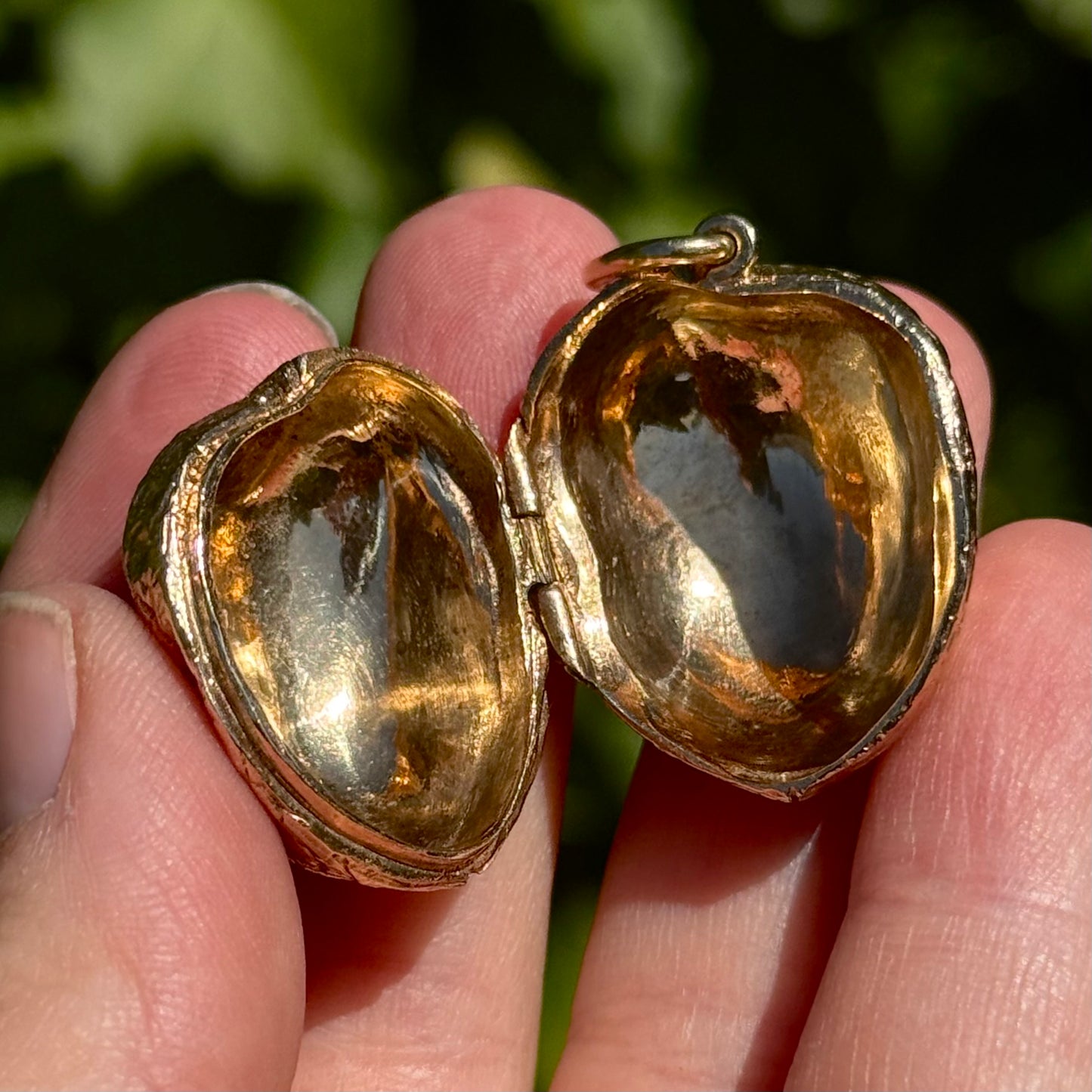 Substantial Vintage Life Size Walnut Locket in 9 Carat Gold