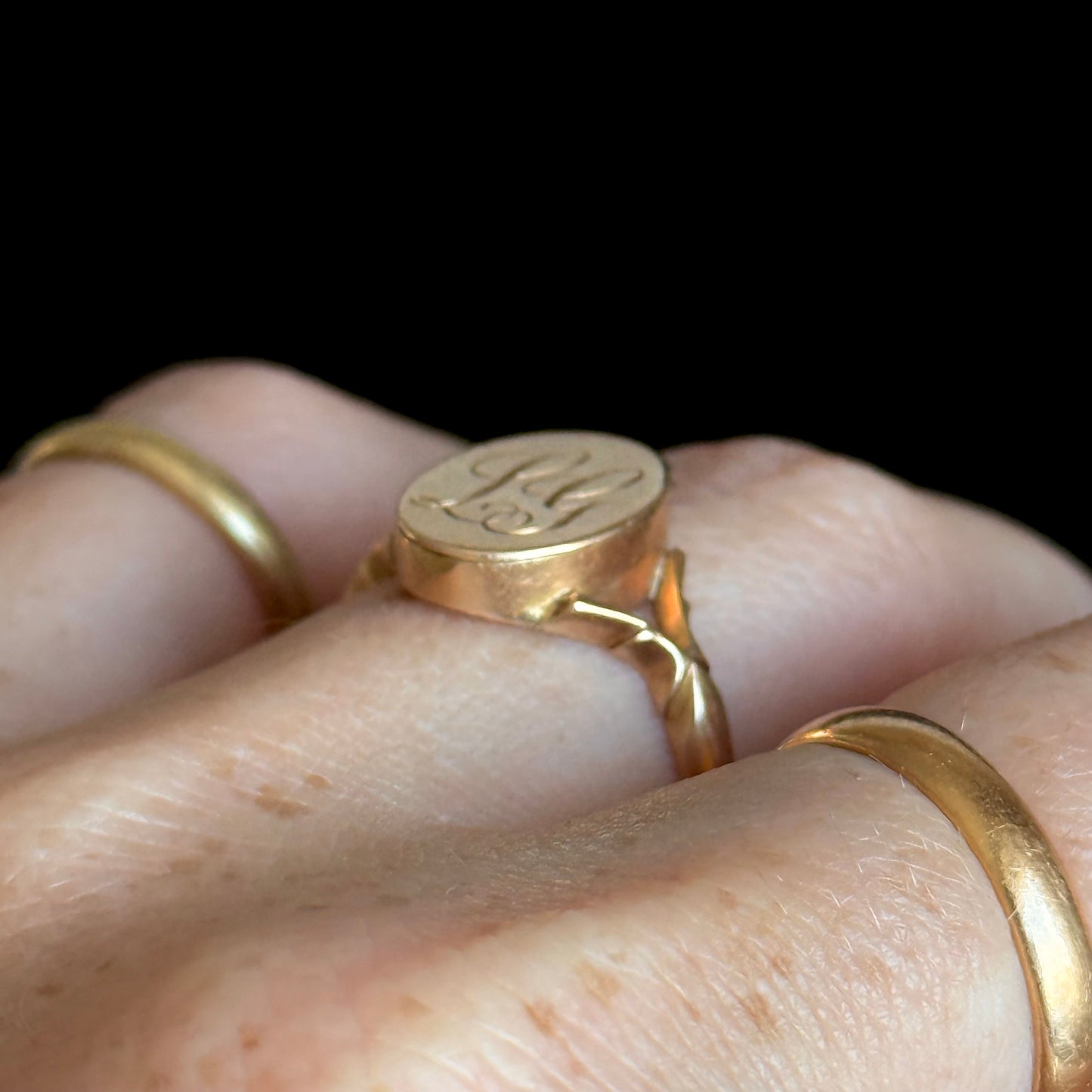 Antique Monogram Locket Ring; Circa 1890