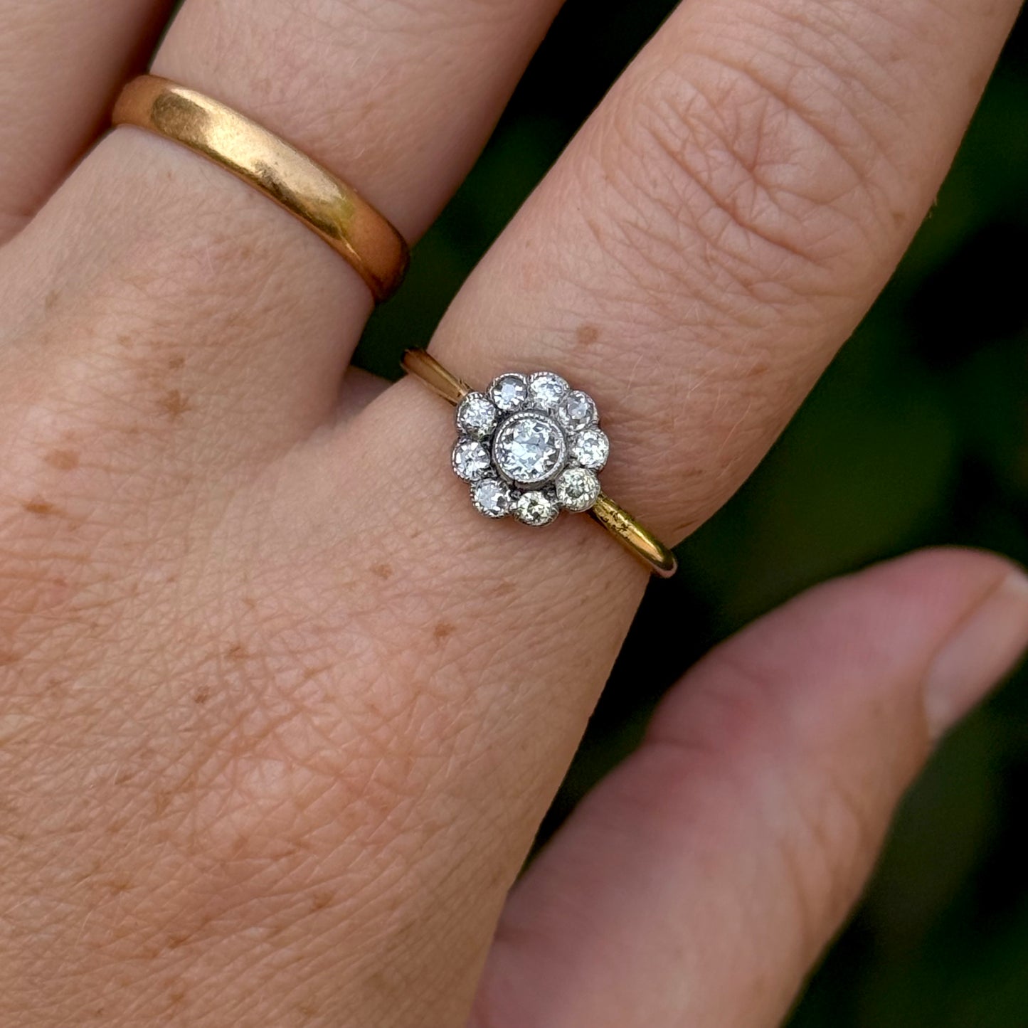 Antique Diamond Cluster Ring in 18 Carat Gold; Circa 1900
