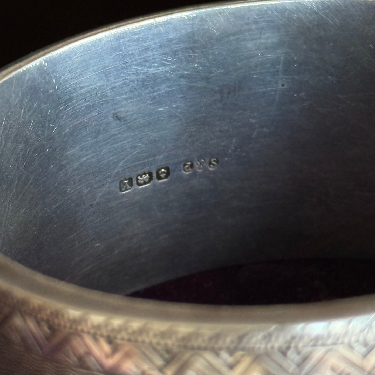 Victorian Forget Me Not Bangle; Circa 1873