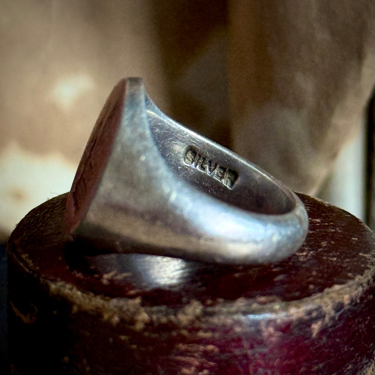 Antique Ecclesiastical Silver Signet Ring
