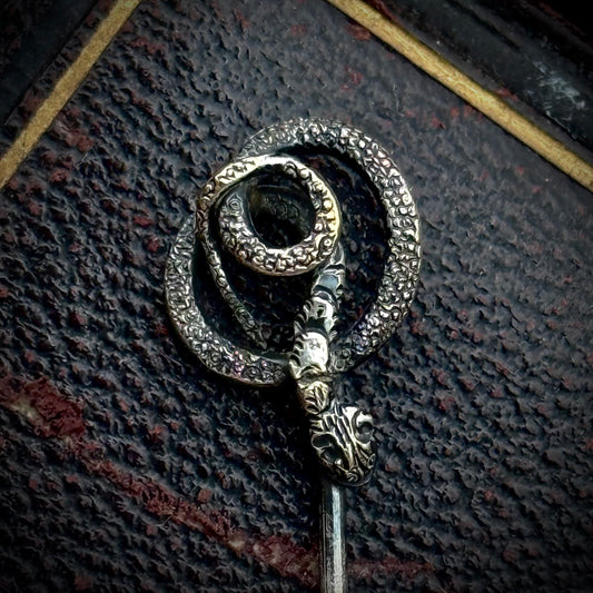 Antique Victorian Silver Tie Pin; Circa 1860