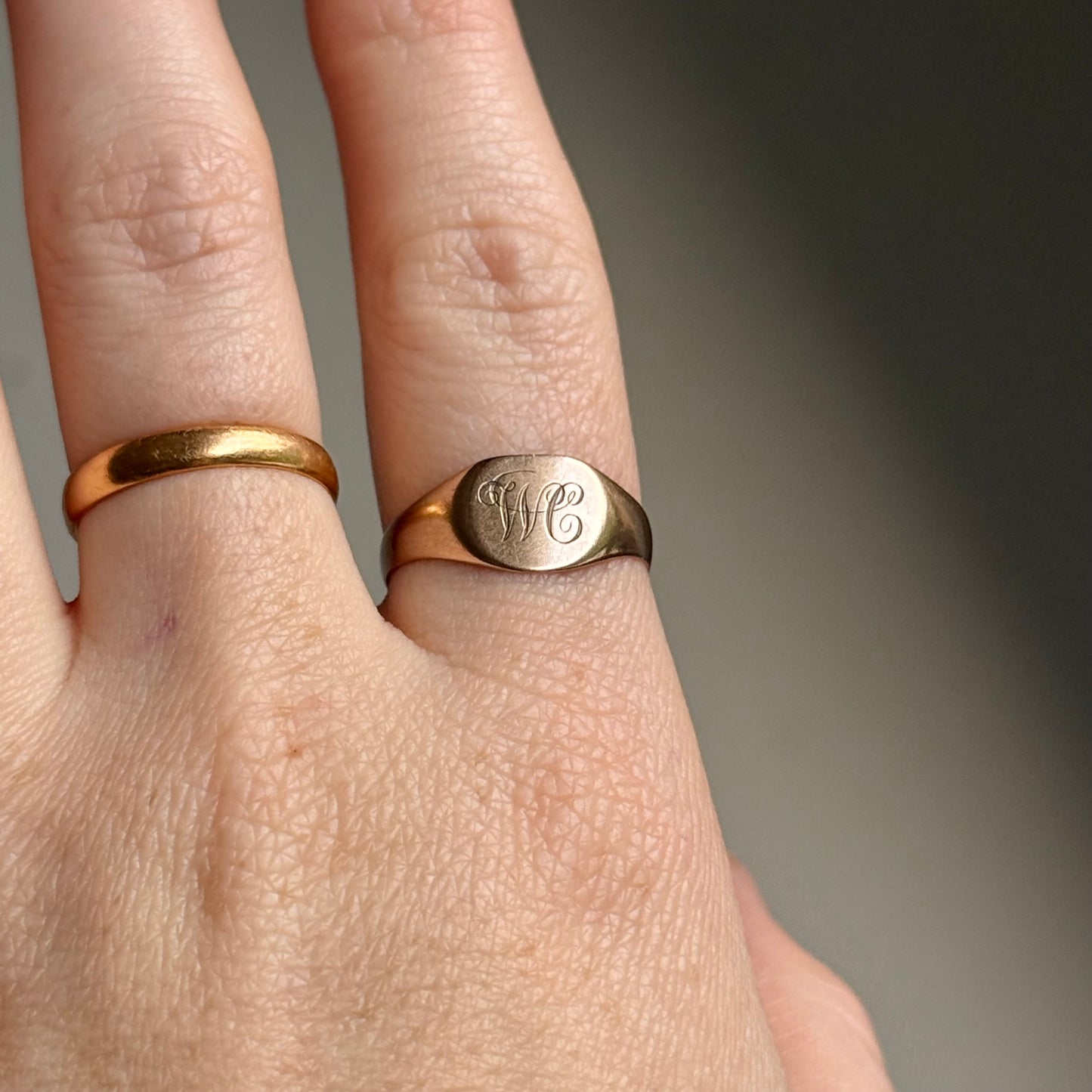 Antique Signet Ring in 9 Carat Rose Gold; Circa 1909