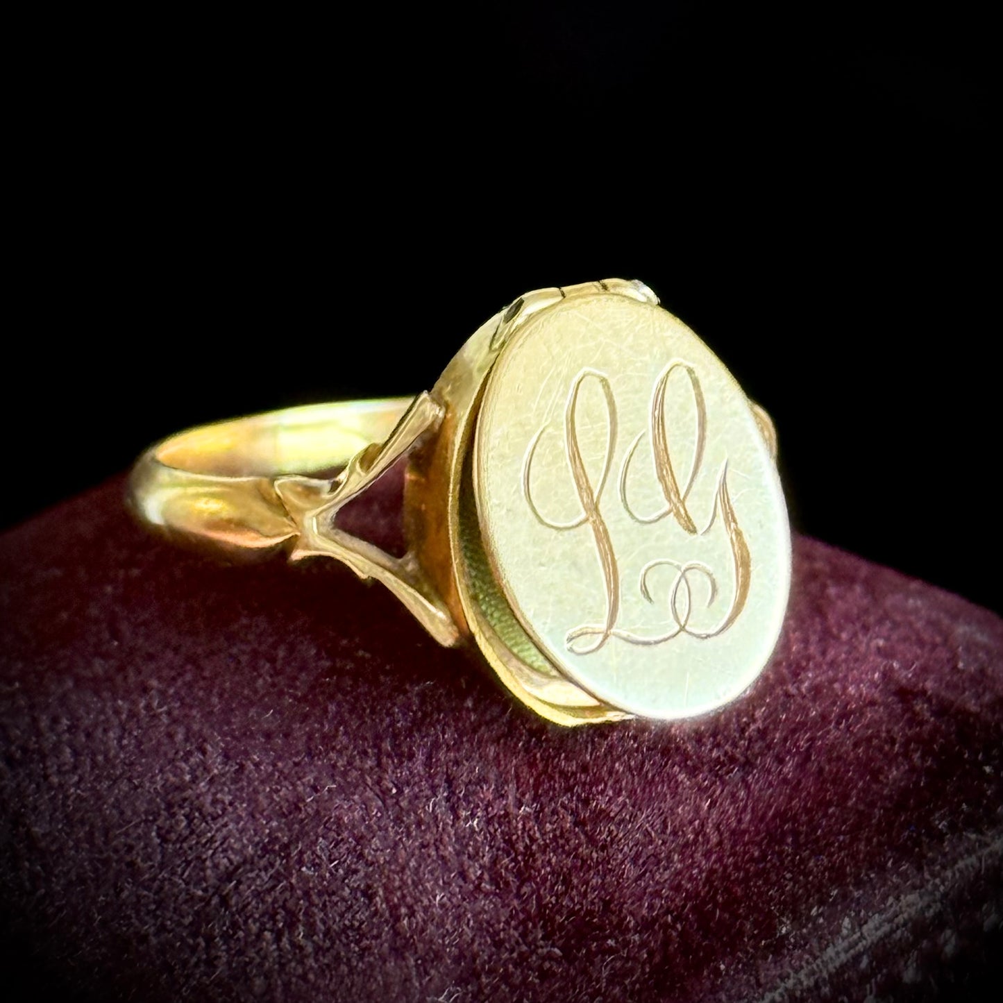 Antique Monogram Locket Ring; Circa 1890
