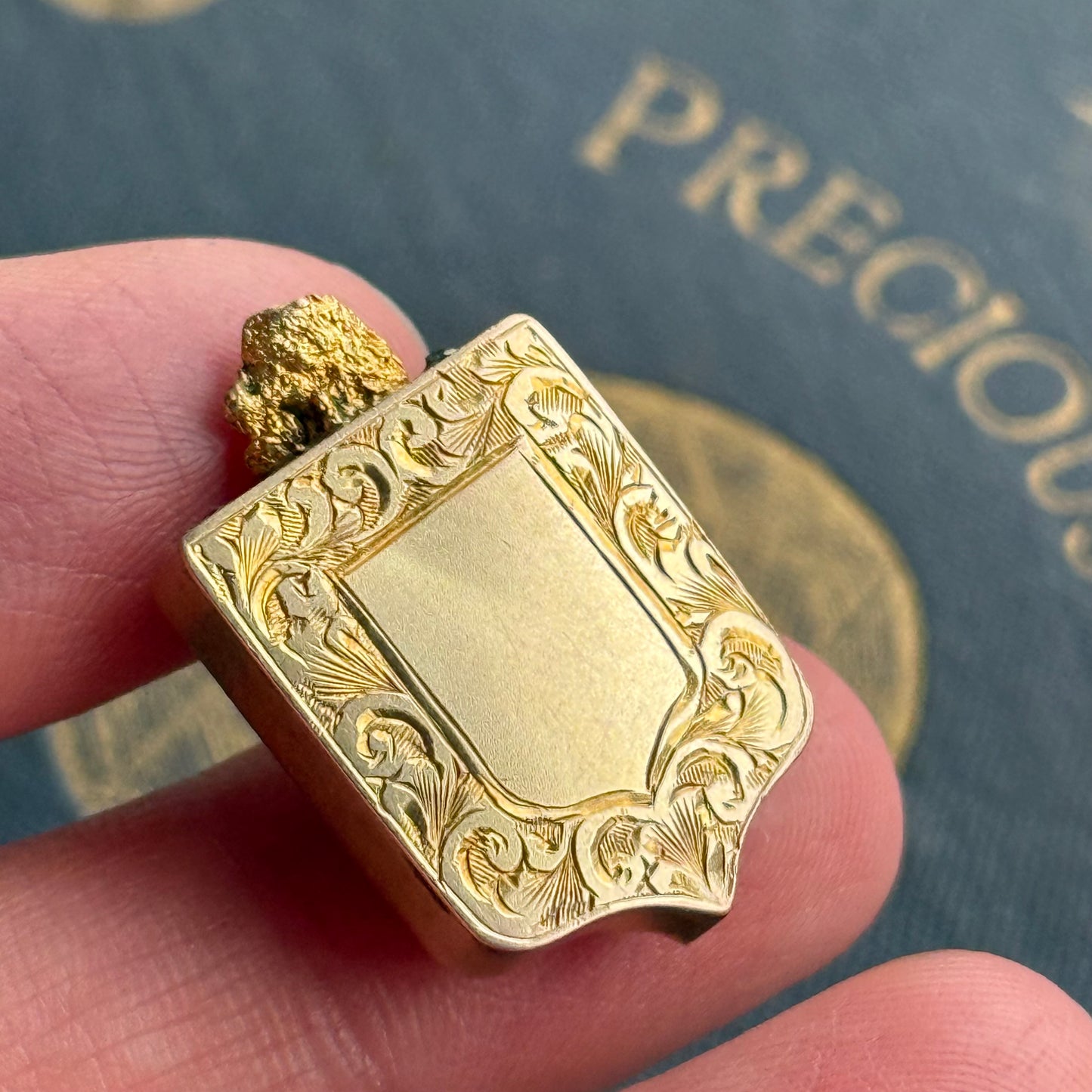 Antique Victorian Diamond & Bloodstone Shield Component; Circa 1880