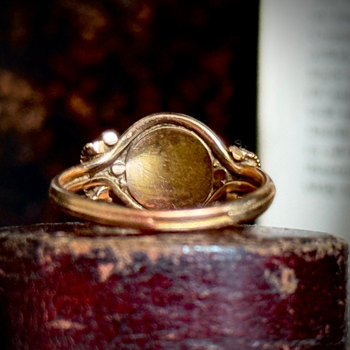 Antique Victorian 'C' Signet Ring in 9 Carat Gold; Circa 1880