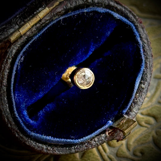 Vintage Single Rose Cut Diamond Stud Earring in 9 Carat Gold
