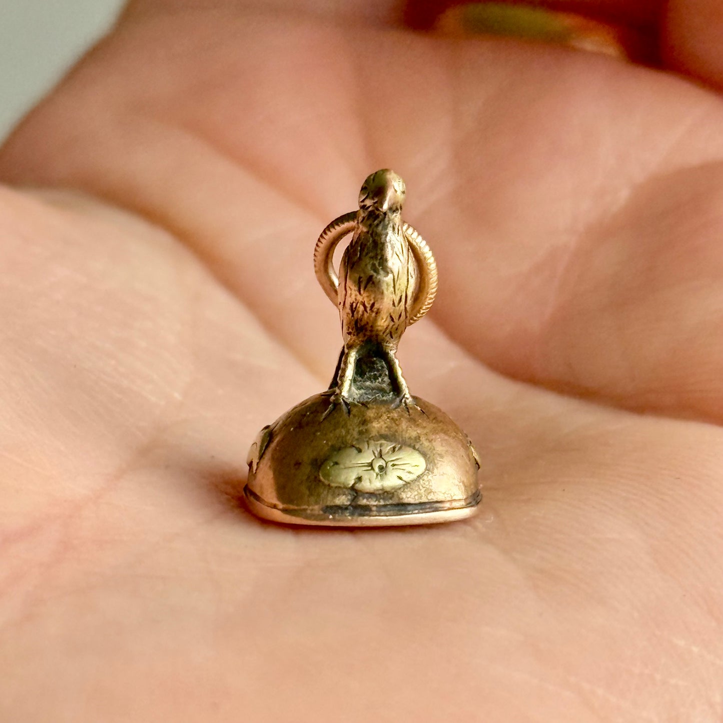 Antique Georgian Carnelian Bird Intaglio Fob in 15 carat Gold; Circa 1820
