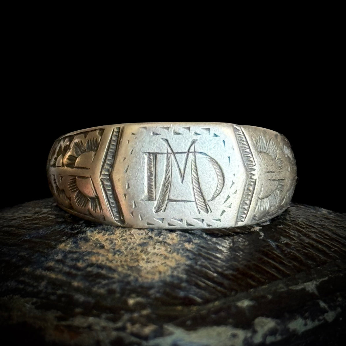 Antique Monogram Signet Ring in Silver; circa 1860